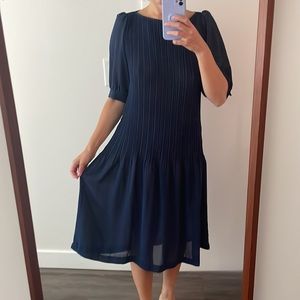 Vintage navy chiffon dress